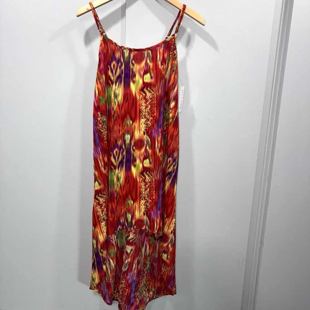 Lucy Love Ariel High Low Dress XS NWT Ikat Boho Festival Made USA Bold Beachy